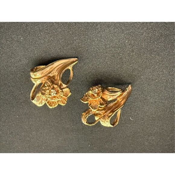 Stuart Devlin flower earrings 14k heavy - Picture 3 of 8